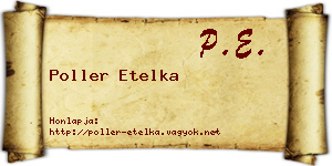 Poller Etelka névjegykártya